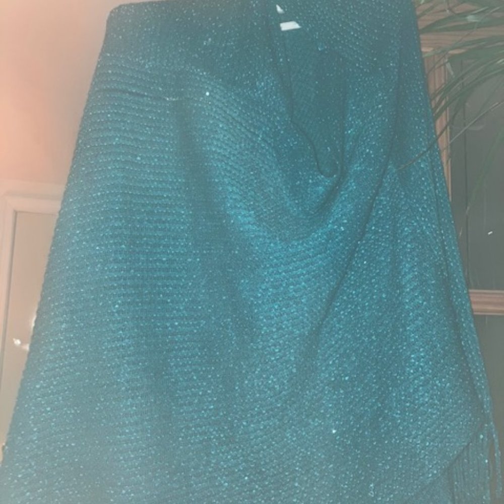 Teal Color Poncho S/L